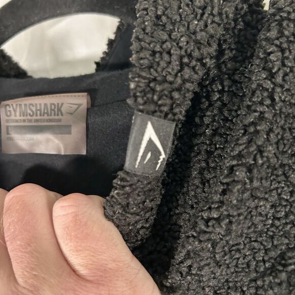 Gymshark Hoodie Women's Large Black Fleeve Cropped Drawstring Pullover - Picture 5 of 11